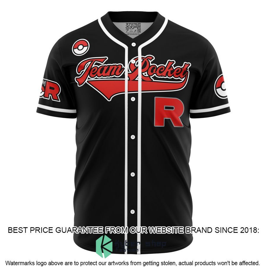 Team Rocket Grunt Black Pokemon Baseball Jersey