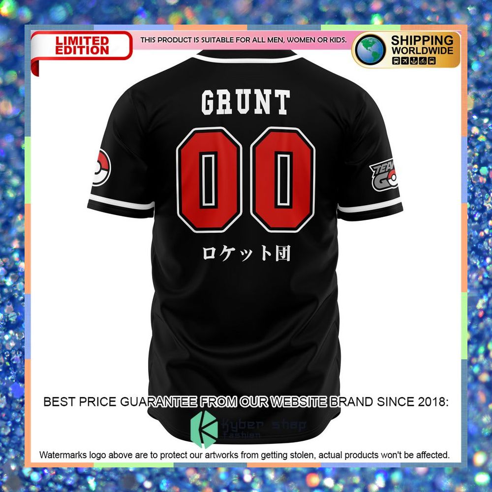 Team Rocket Grunt Black Pokemon Baseball Jersey 6 Team Rocket Grunt Black Pokemon Baseball Jersey word1