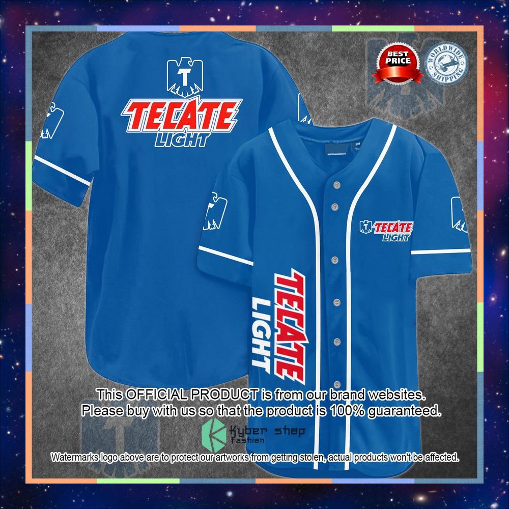 Tecate Light blue Baseball Jersey 3 Tecate Light blue Baseball Jersey word1