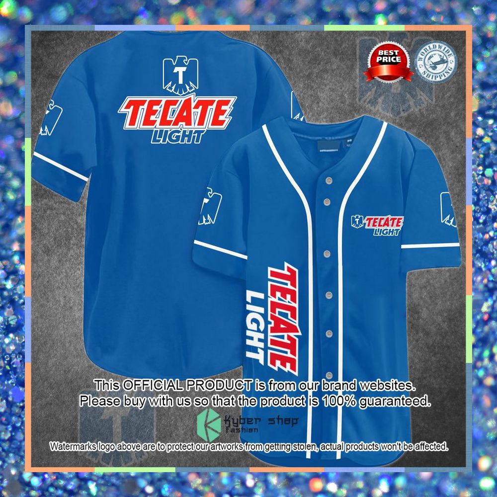 Tecate Light blue Baseball Jersey 6 Tecate Light blue Baseball Jersey word1