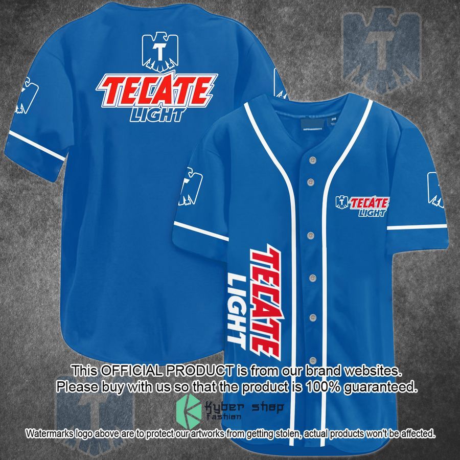 Tecate Light blue Baseball Jersey 2 Tecate Light blue Baseball Jersey word1