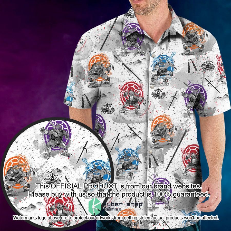 Teenage Mutant Ninja Turtles Characters Sumi-E Pattern Hawaiian Shirt