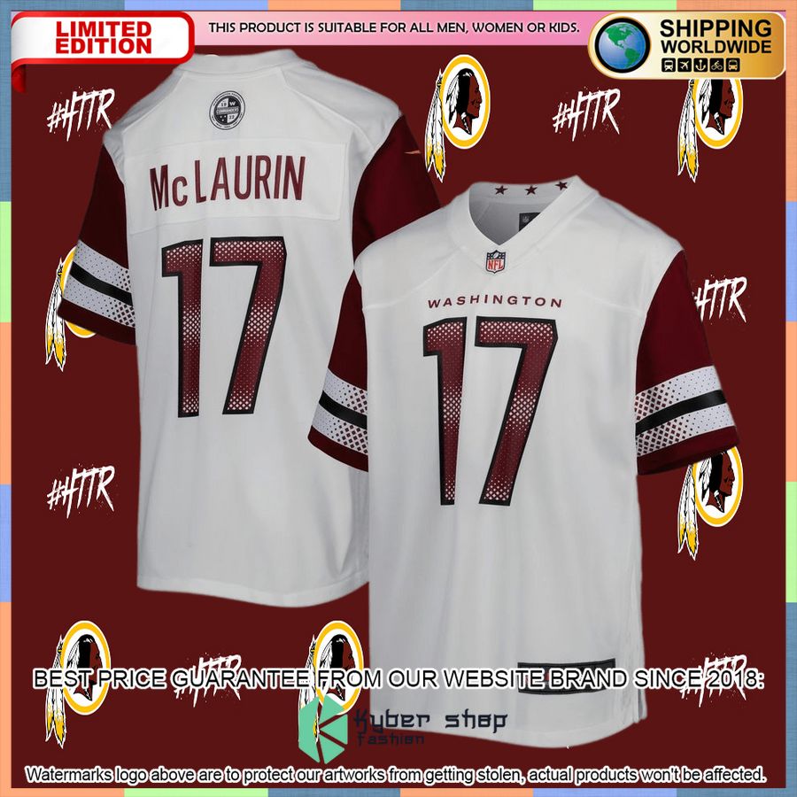 Terry McLaurin Washington Commanders Youth White Football Jersey 4 Terry McLaurin Washington Commanders Youth White Football Jersey word1