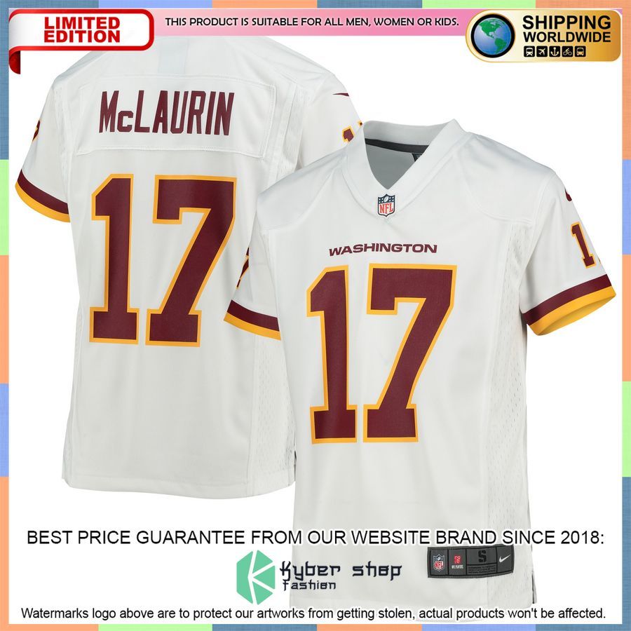 Terry McLaurin Washington Football Team Youth White Football Jersey
