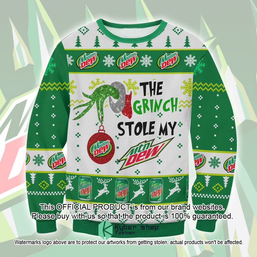 The Grinch Stole My Mountain Dew Christmas Sweater