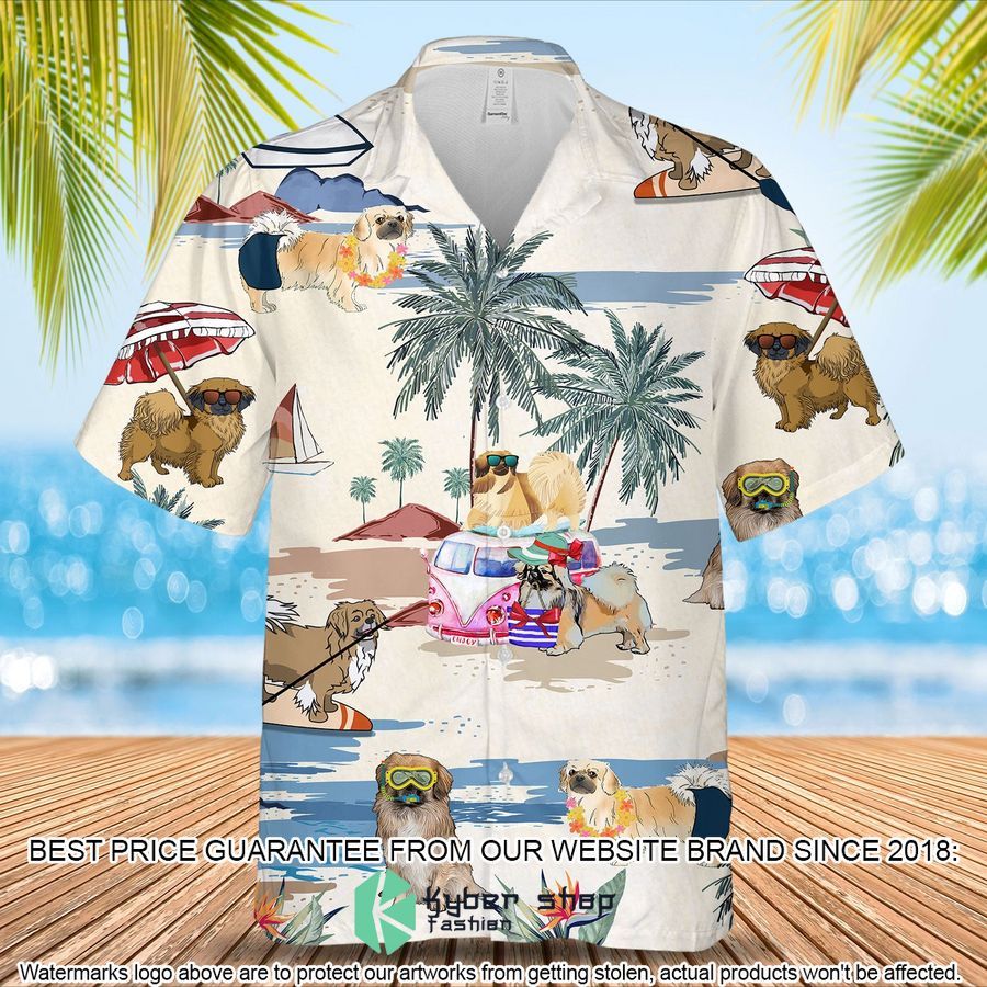 Tibetan Spaniel Summer Beach Hawaiian Shirt