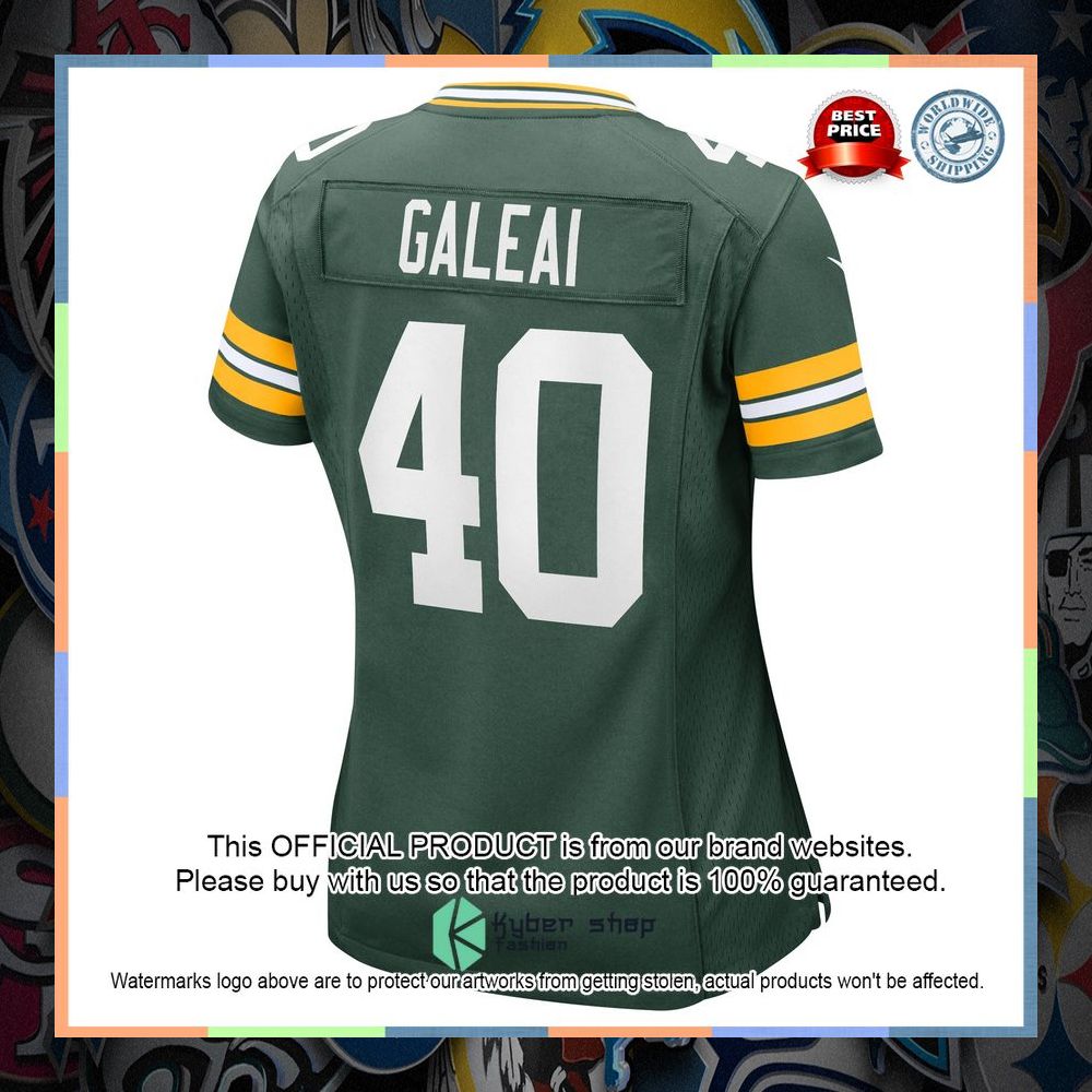 Tipa Galeai Green Bay Packers Women's Team Green Football Jersey 7 Tipa Galeai Green Bay Packers Women's Team Green Football Jersey word3