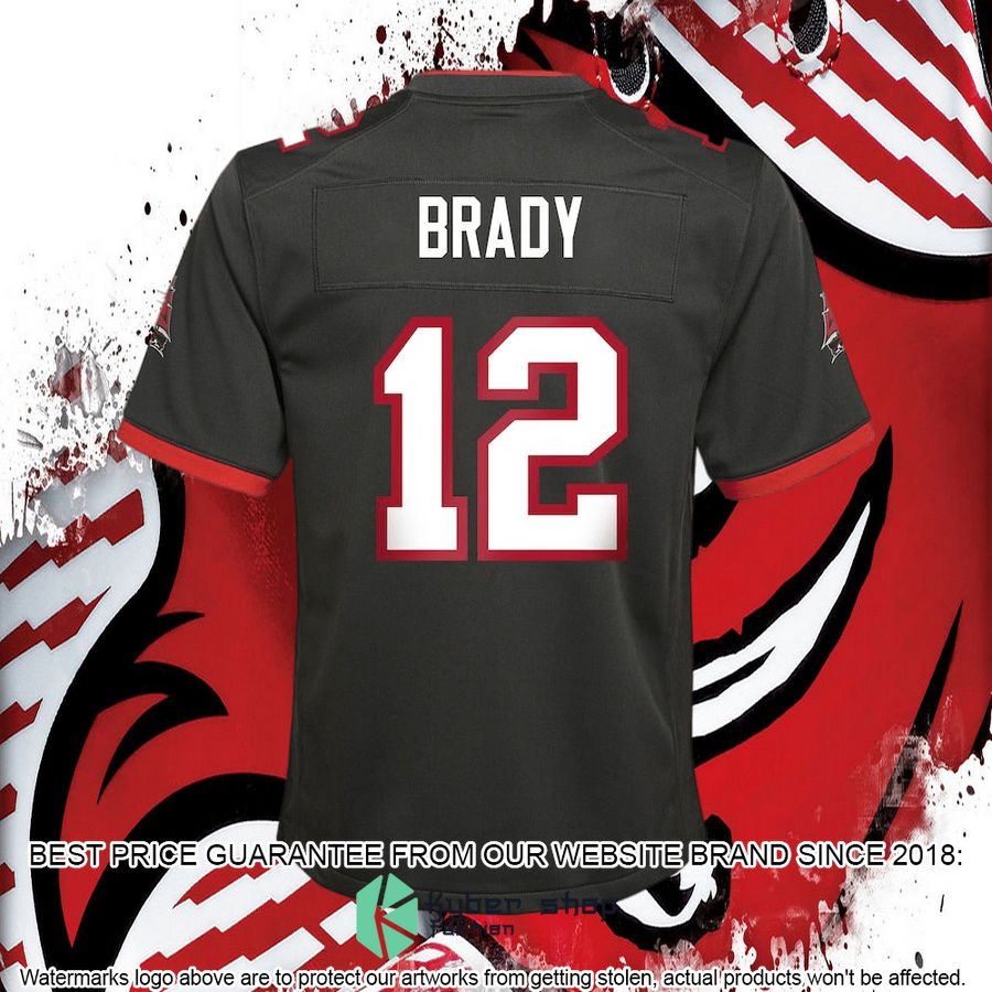 Tom Brady Tampa Bay Buccaneers Youth Alternate Pewter Football Jersey 3 Tom Brady Tampa Bay Buccaneers Youth Alternate Pewter Football Jersey word1