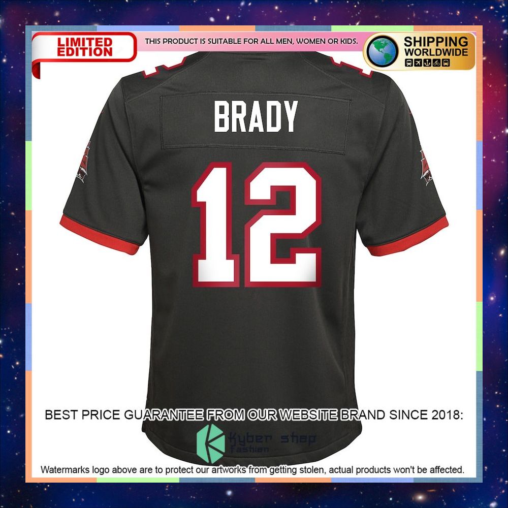 Tom Brady Tampa Bay Buccaneers Youth Alternate Pewter Football Jersey 6 Tom Brady Tampa Bay Buccaneers Youth Alternate Pewter Football Jersey word1