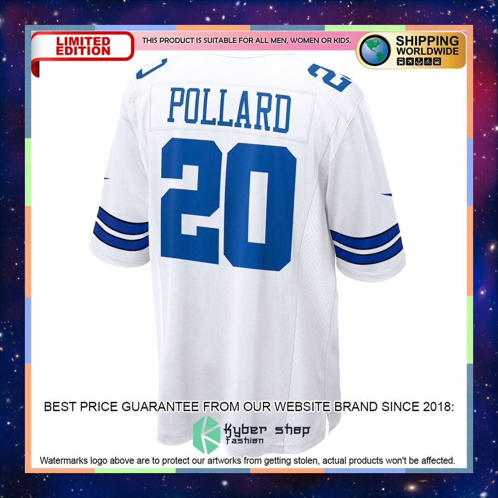 Tony Pollard Dallas Cowboys Player White Football Jersey 6 Tony Pollard Dallas Cowboys Player White Football Jersey word2