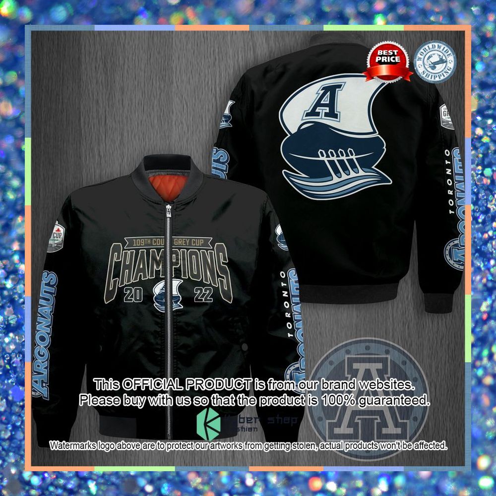 Toronto Argonauts Champions 2022 Black Bomber Jacket 3 Toronto Argonauts Champions 2022 Black Bomber Jacket word1