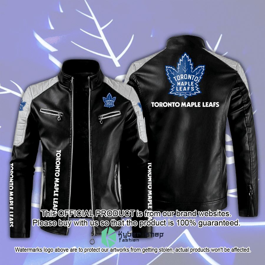 Toronto Maple Leafs Motor Block Leather Jacket