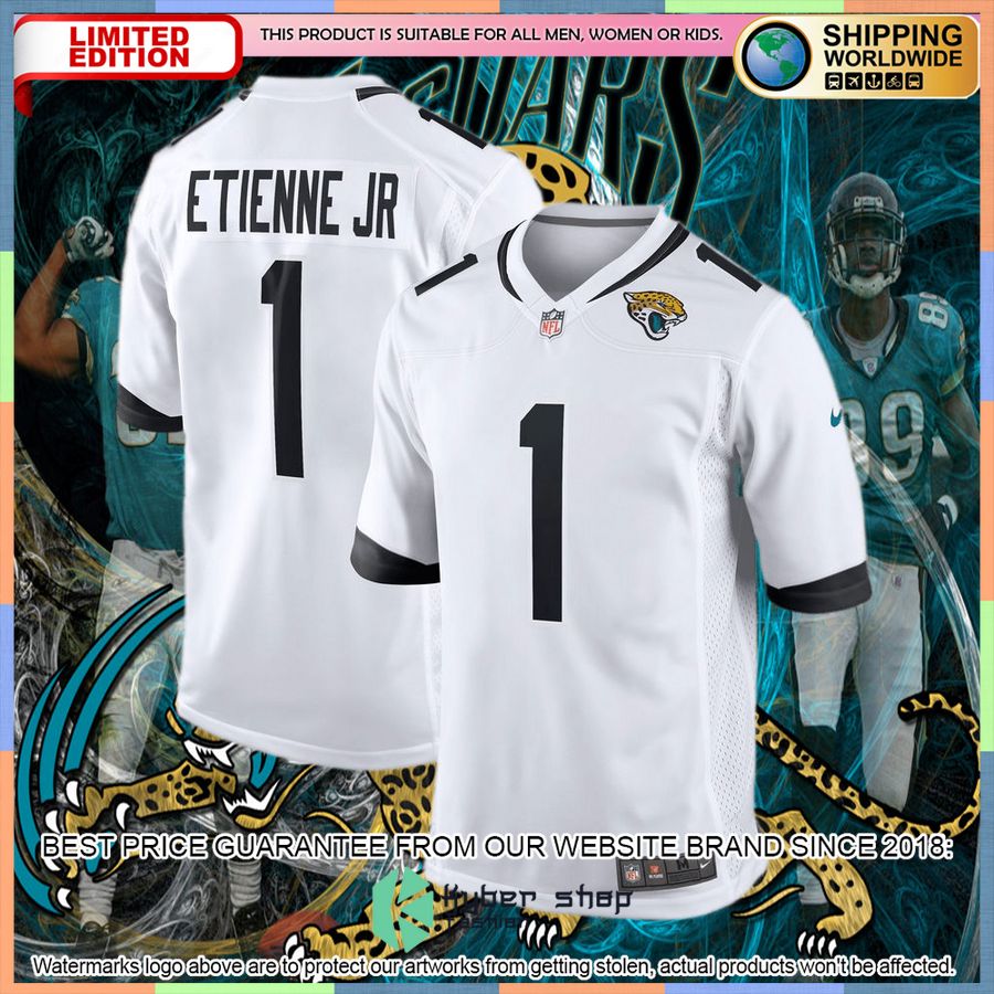 Travis Etienne Jr. Jacksonville Jaguars White Football Jersey 32 Travis Etienne Jr. Jacksonville Jaguars White Football Jersey word3