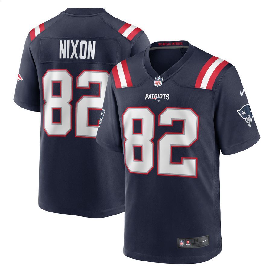 Tre Nixon New England Patriots Navy Football Jersey