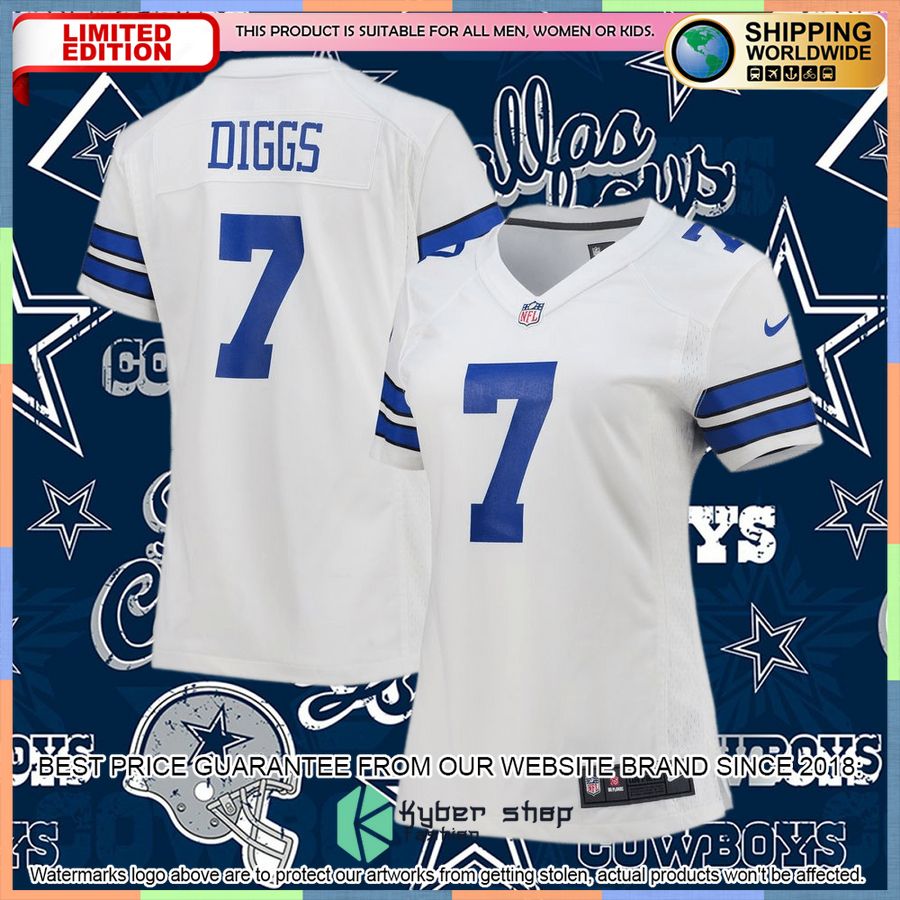 Trevon Diggs Dallas Cowboys Women's White Football Jersey 32 Trevon Diggs Dallas Cowboys Women's White Football Jersey word1