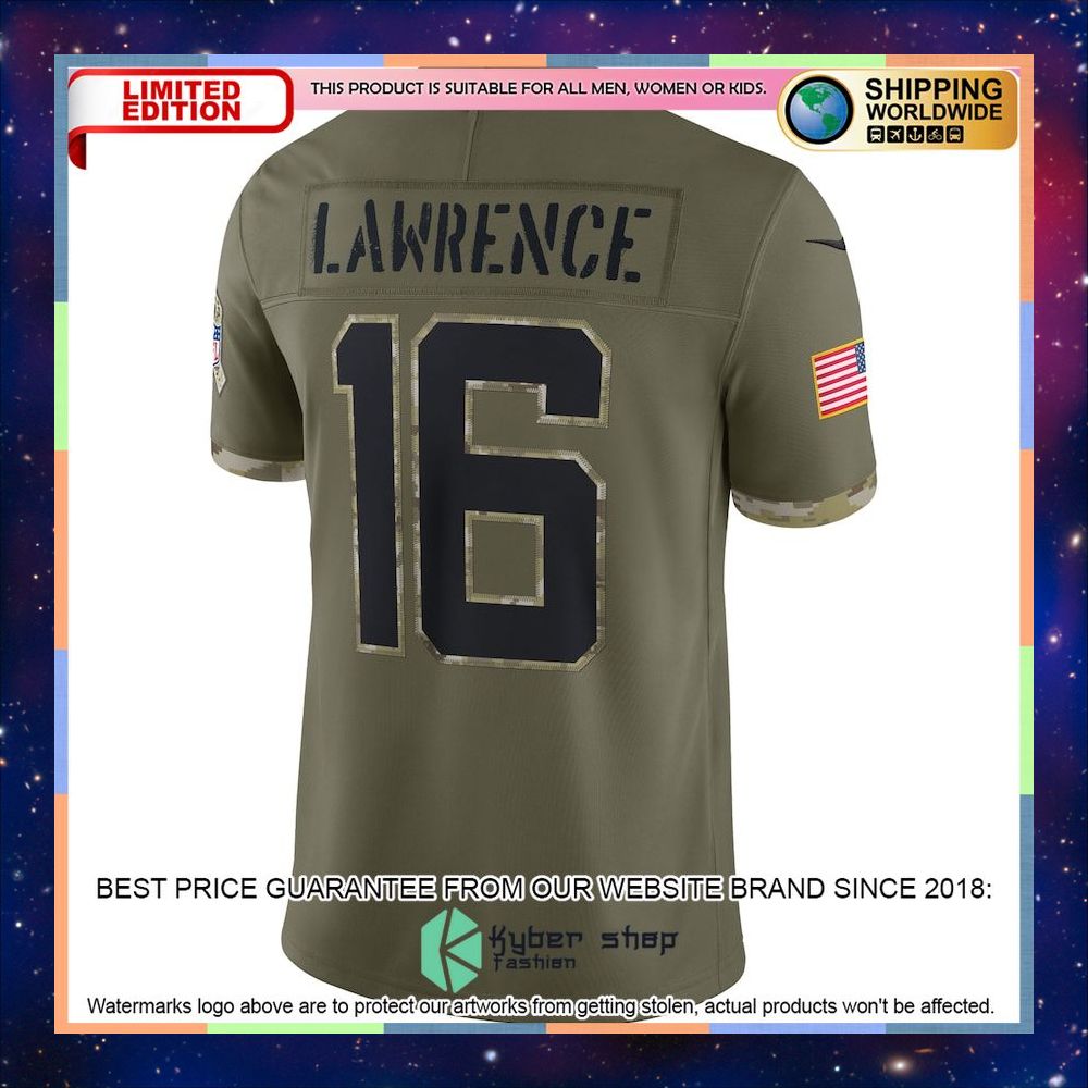 Trevor Lawrence Jacksonville Jaguars 2022 Salute To Service Olive Football Jersey 30 Trevor Lawrence Jacksonville Jaguars 2022 Salute To Service Olive Football Jersey word3