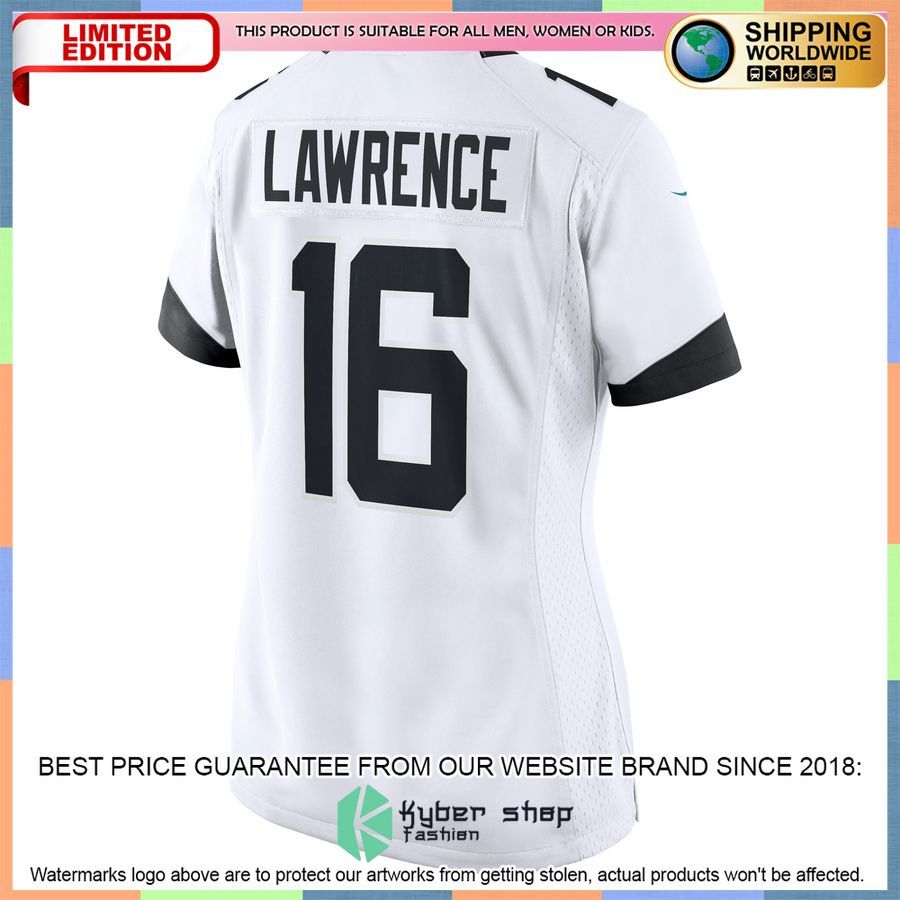 Trevor Lawrence Jacksonville Jaguars Women's 2021 NFL Draft First Round Pick White Football Jersey 3 Trevor Lawrence Jacksonville Jaguars Women's 2021 NFL Draft First Round Pick White Football Jersey word3