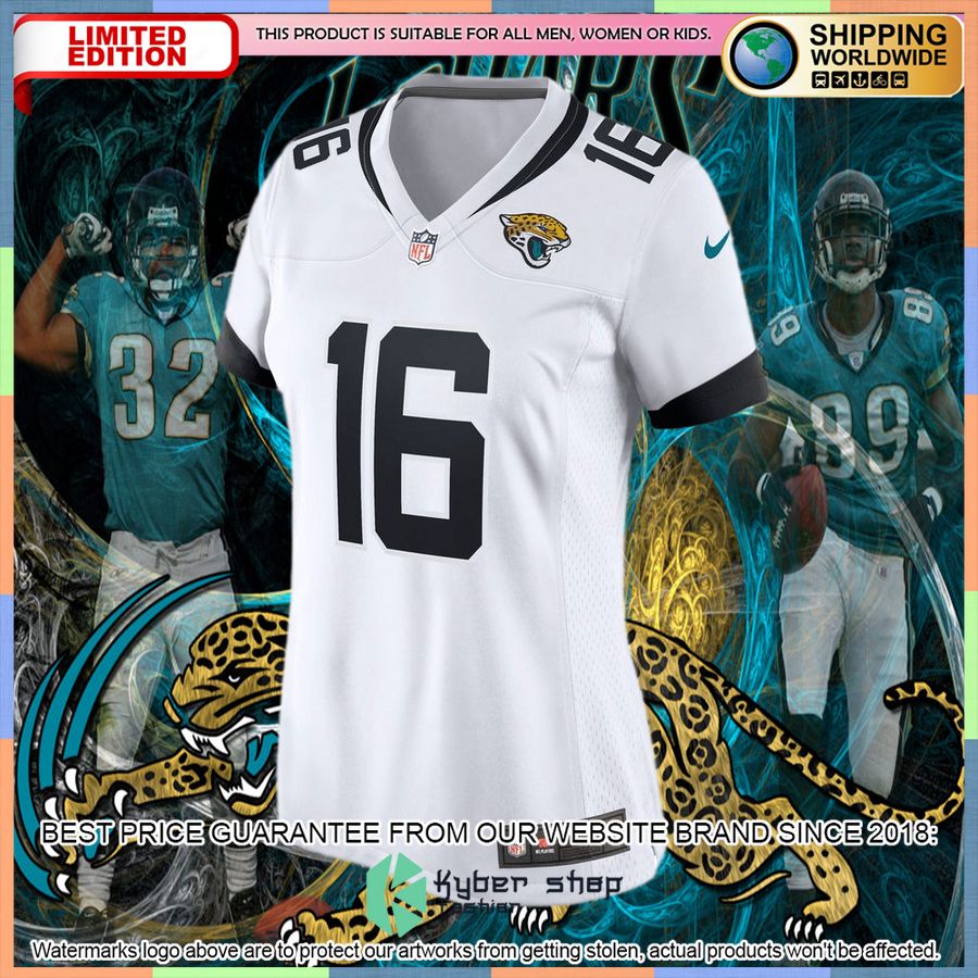 Trevor Lawrence Jacksonville Jaguars Women's 2021 NFL Draft First Round Pick White Football Jersey 5 Trevor Lawrence Jacksonville Jaguars Women's 2021 NFL Draft First Round Pick White Football Jersey word3