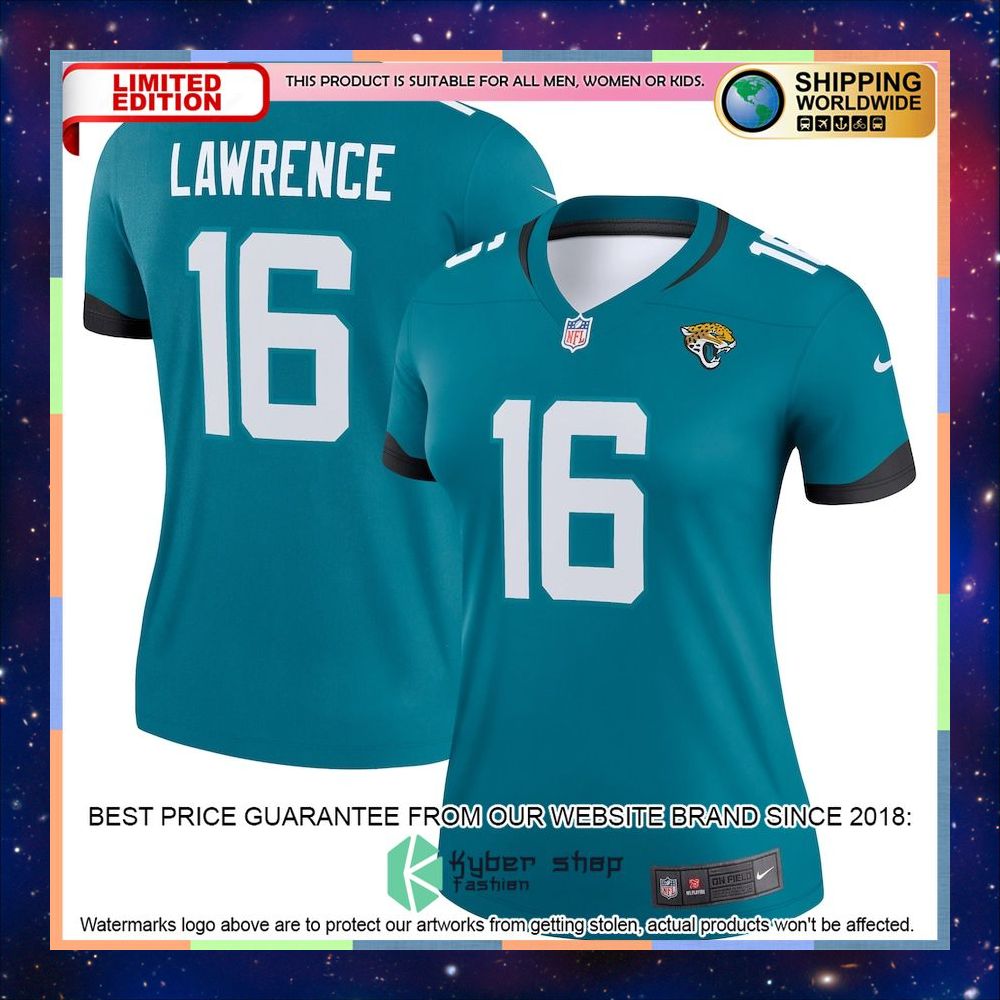 Trevor Lawrence Jacksonville Jaguars Women's Legend Teal Football Jersey 28 Trevor Lawrence Jacksonville Jaguars Women's Legend Teal Football Jersey word1