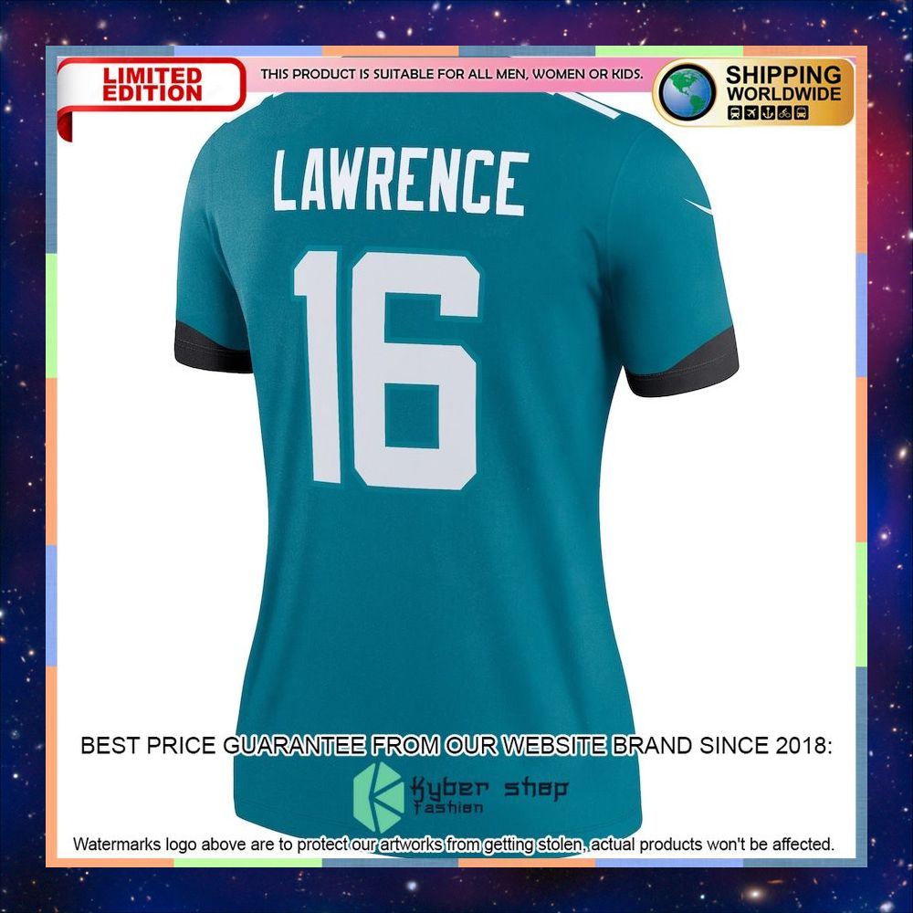 Trevor Lawrence Jacksonville Jaguars Women's Legend Teal Football Jersey 30 Trevor Lawrence Jacksonville Jaguars Women's Legend Teal Football Jersey word1