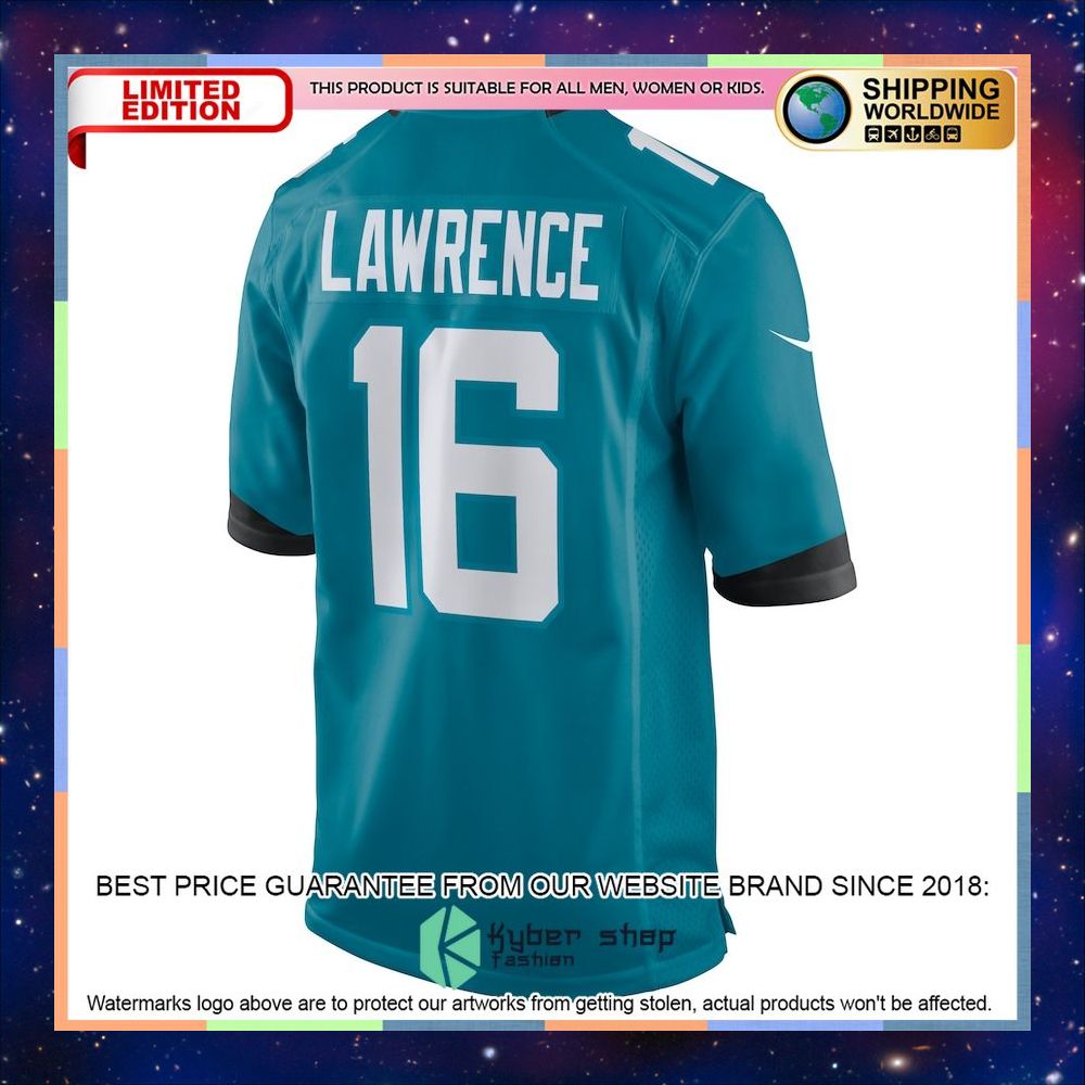 Trevor Lawrence Jacksonville Jaguars Youth Teal Football Jersey 6 Trevor Lawrence Jacksonville Jaguars Youth Teal Football Jersey word3
