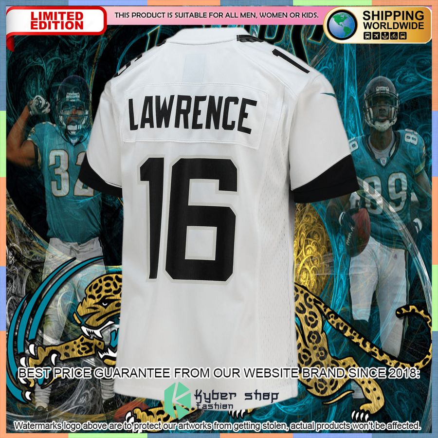 Trevor Lawrence Jacksonville Jaguars Youth White Football Jersey 6 Trevor Lawrence Jacksonville Jaguars Youth White Football Jersey word1