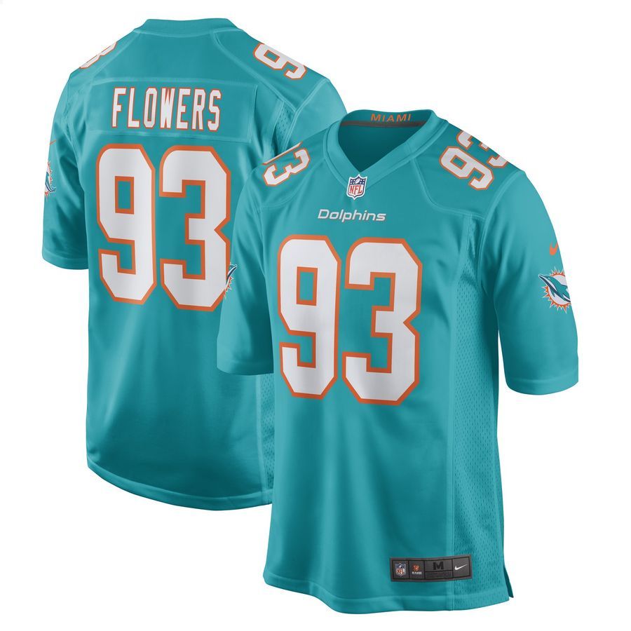 Trey Flowers Miami Dolphins Aqua Football Jersey