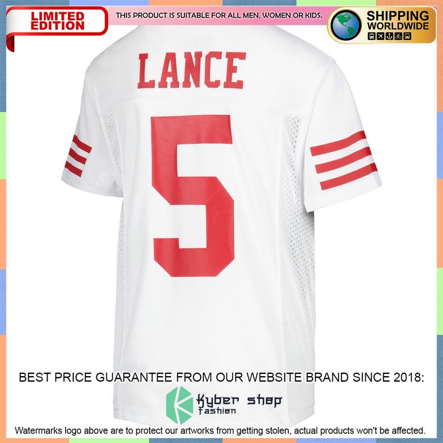 Trey Lance San Francisco 49ers Youth Team Replica White Football Jersey 3 Trey Lance San Francisco 49ers Youth Team Replica White Football Jersey word1