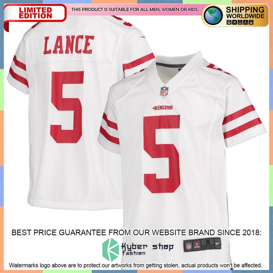 Trey Lance San Francisco 49ers Youth White Football Jersey