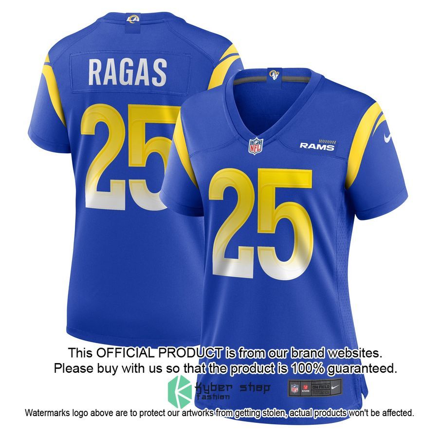 Trey Ragas Los Angeles Rams Women's Royal Football Jersey 4 Trey Ragas Los Angeles Rams Women's Royal Football Jersey word2