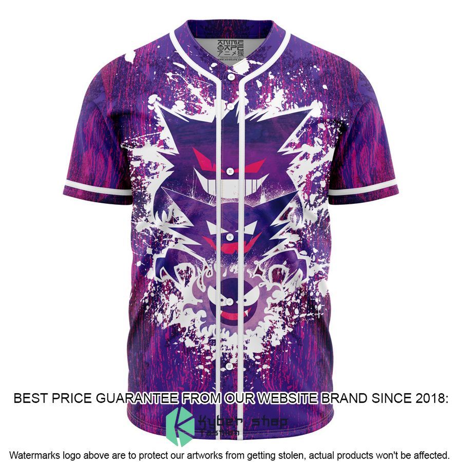 Trippy Ghostly Evolution Ghastly Haunter Gengar Pokemon Baseball Jersey word1