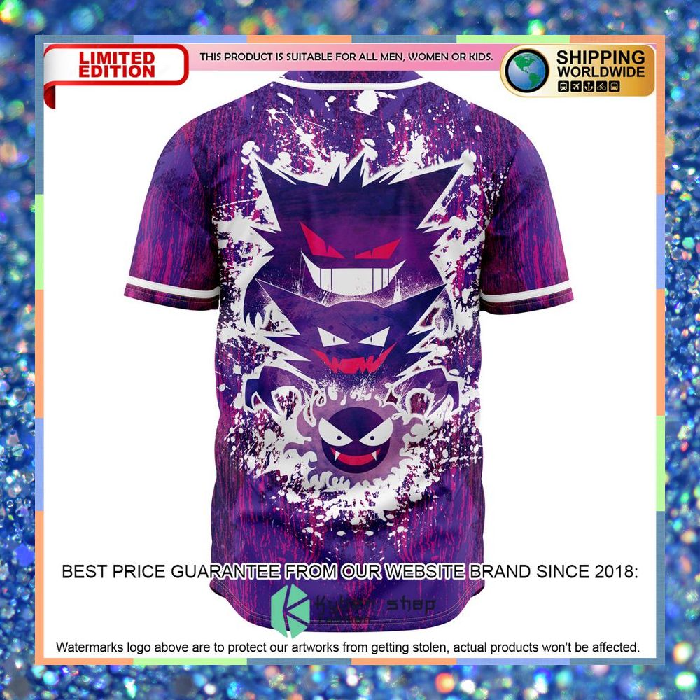 Trippy Ghostly Evolution Ghastly Haunter Gengar Pokemon Baseball Jersey 6 Trippy Ghostly Evolution Ghastly Haunter Gengar Pokemon Baseball Jersey word2