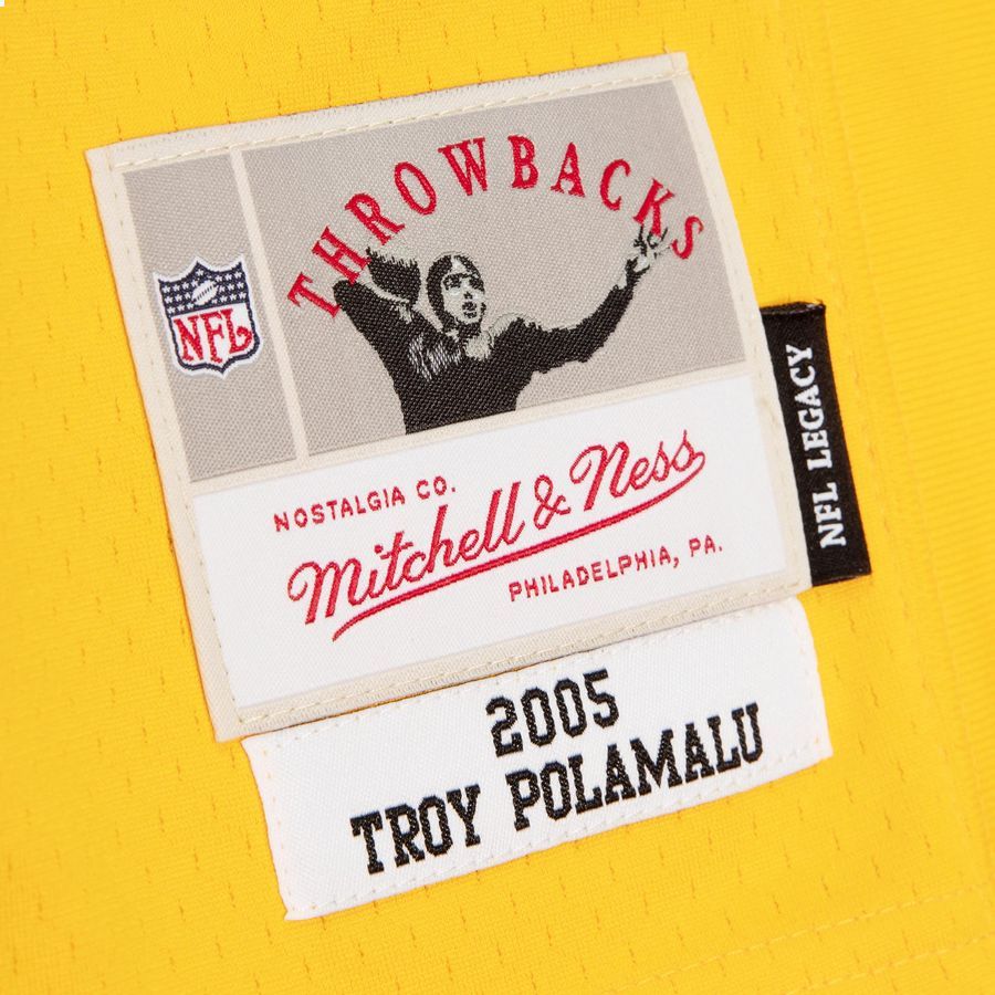 Troy Polamalu Pittsburgh Steelers Mitchell & Ness 2005 Split Legacy Replica Black Gold Football Jersey 4 Troy Polamalu Pittsburgh Steelers Mitchell & Ness 2005 Split Legacy Replica Black Gold Football Jersey word3
