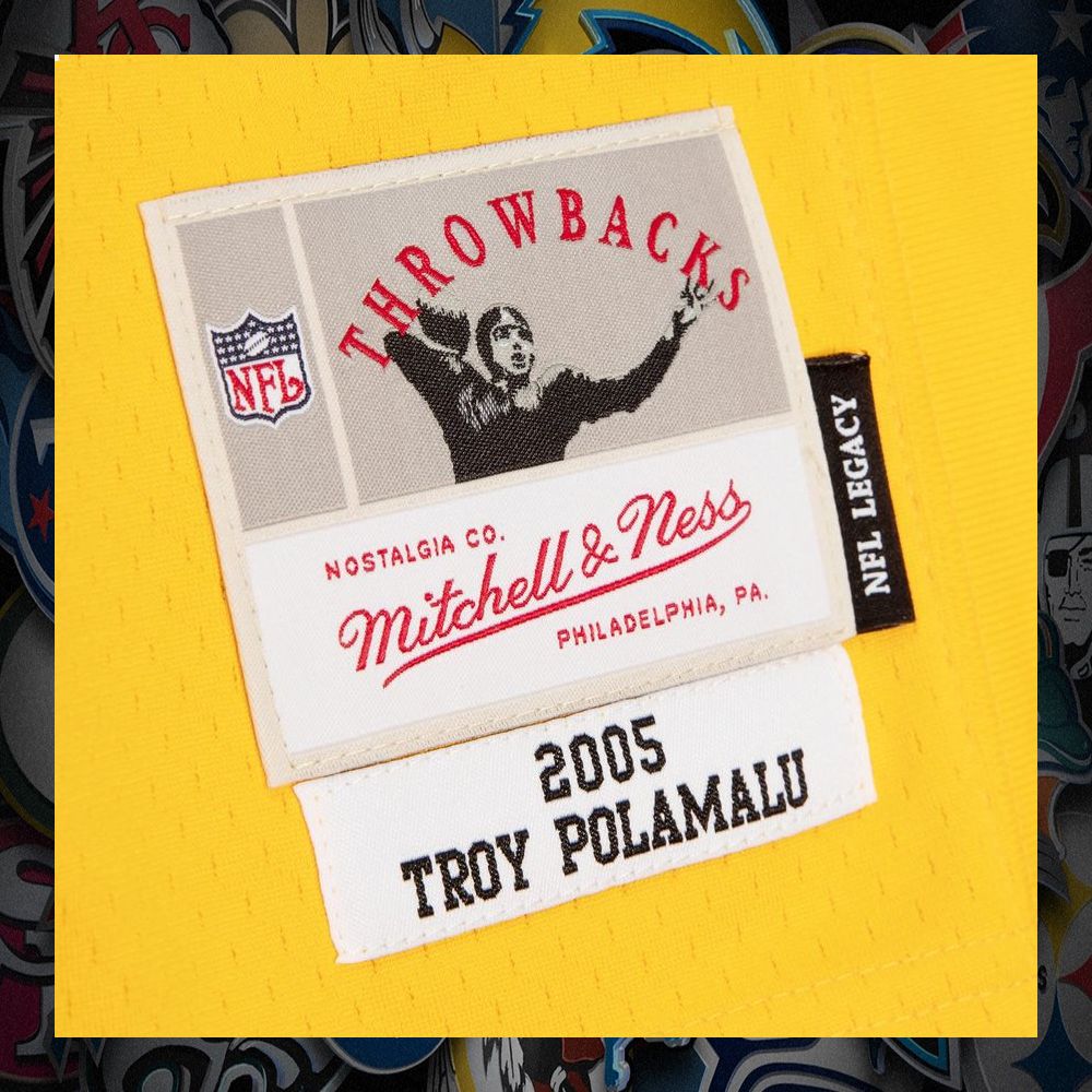 Troy Polamalu Pittsburgh Steelers Mitchell & Ness 2005 Split Legacy Replica Black Gold Football Jersey 8 Troy Polamalu Pittsburgh Steelers Mitchell & Ness 2005 Split Legacy Replica Black Gold Football Jersey word3