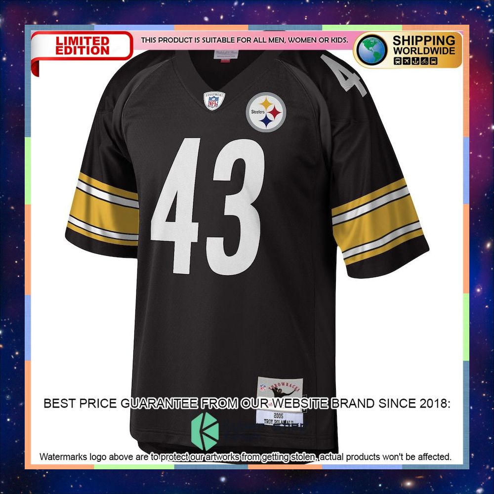 Troy Polamalu Pittsburgh Steelers Mitchell & Ness Legacy Replica Black Football Jersey 5 Troy Polamalu Pittsburgh Steelers Mitchell & Ness Legacy Replica Black Football Jersey word1