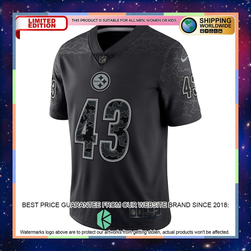 Troy Polamalu Pittsburgh Steelers Retired Player RFLCTV Black Football Jersey 6 Troy Polamalu Pittsburgh Steelers Retired Player RFLCTV Black Football Jersey word1