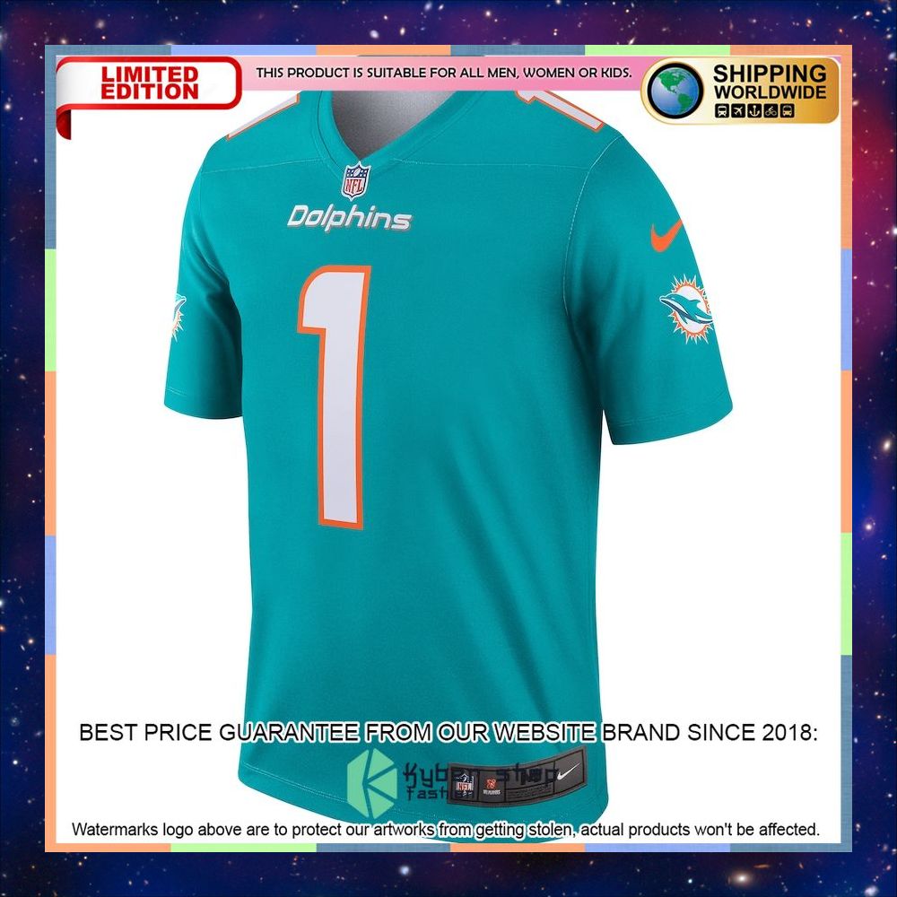 Tua Tagovailoa Miami Dolphins Legend Aqua Football Jersey 5 Tua Tagovailoa Miami Dolphins Legend Aqua Football Jersey word3