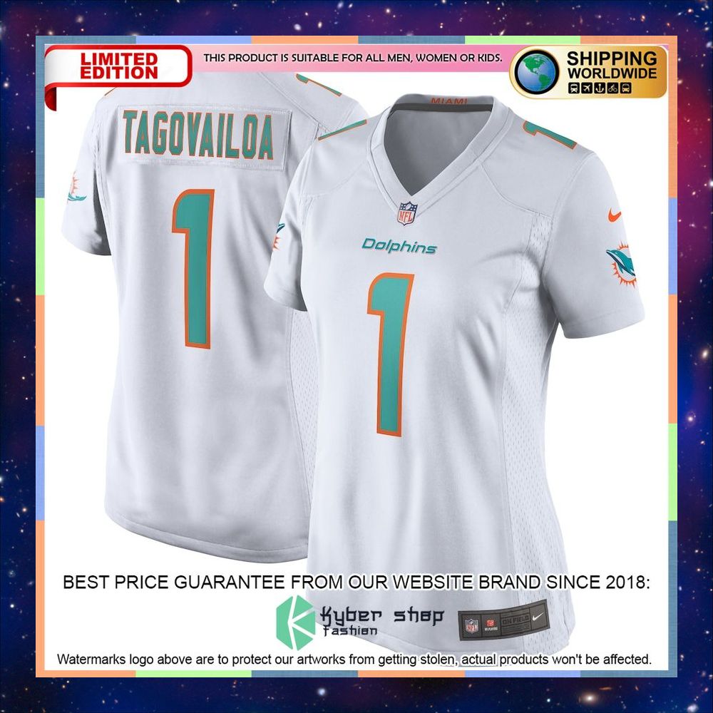 Tua Tagovailoa Miami Dolphins Women's White Football Jersey 4 Tua Tagovailoa Miami Dolphins Women's White Football Jersey word2