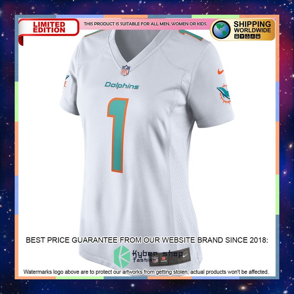 Tua Tagovailoa Miami Dolphins Women's White Football Jersey 5 Tua Tagovailoa Miami Dolphins Women's White Football Jersey word2