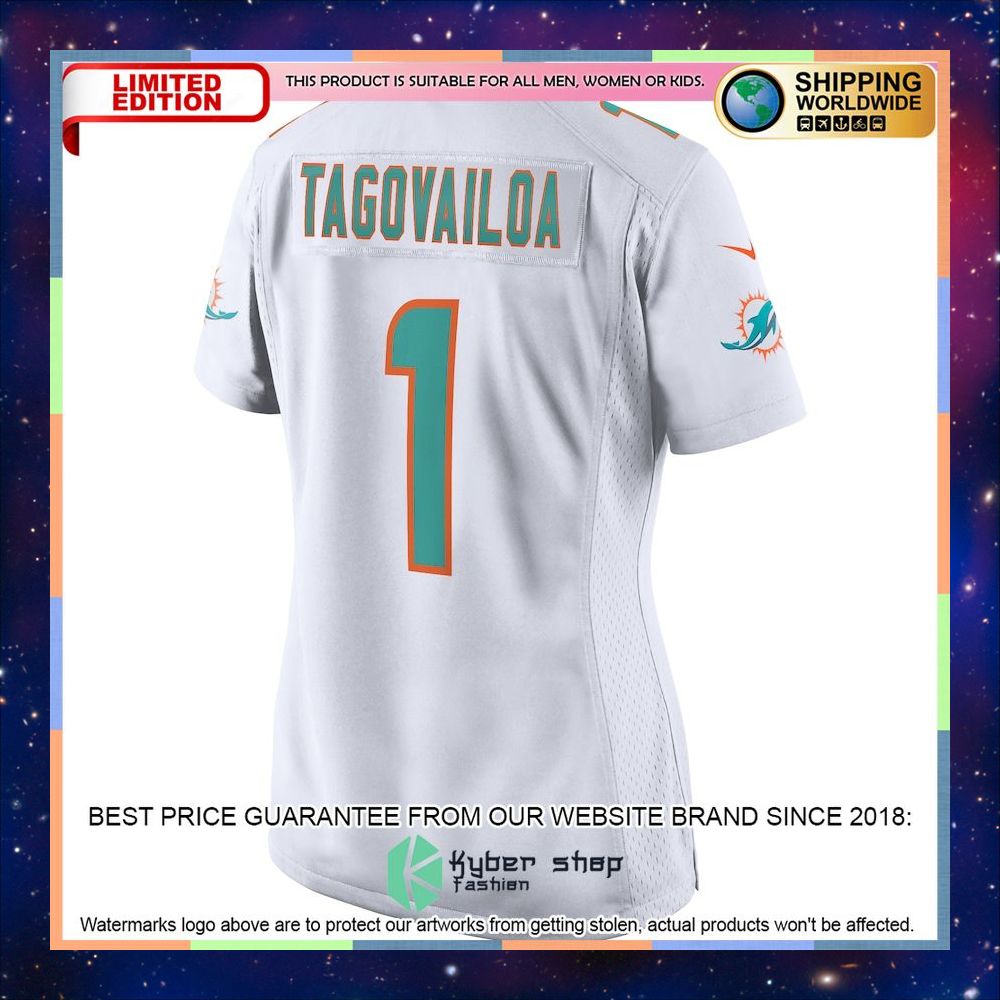 Tua Tagovailoa Miami Dolphins Women's White Football Jersey 6 Tua Tagovailoa Miami Dolphins Women's White Football Jersey word2