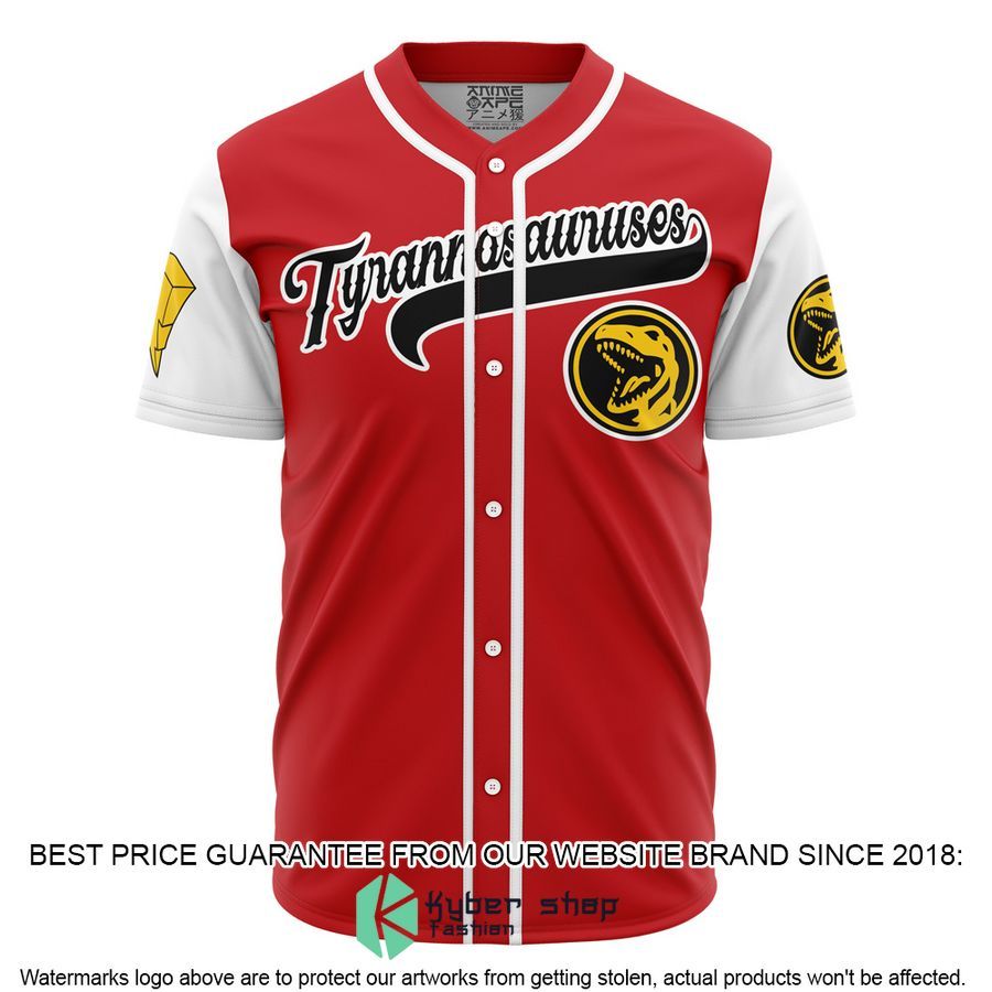 Tyrannosauruses Red Power Rangers Baseball Jersey