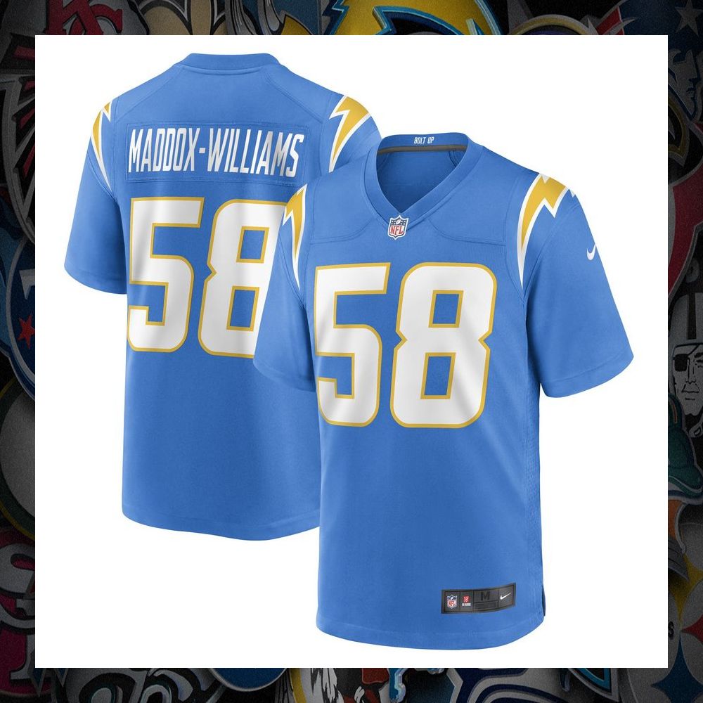 Tyreek Maddox-Williams Los Angeles Chargers Powder Blue Football Jersey 5 Tyreek Maddox-Williams Los Angeles Chargers Powder Blue Football Jersey word1