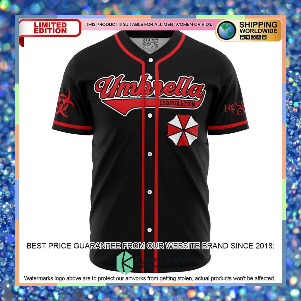 Umbrella Corp Resident Evil Baseball Jersey 5 Umbrella Corp Resident Evil Baseball Jersey word2