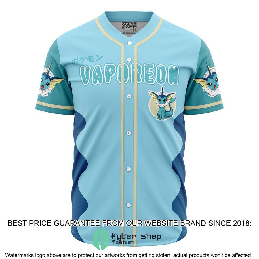 Vaporeon Eeveelution Pokemon Baseball Jersey word3