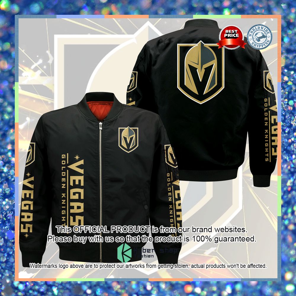 Vegas Golden Knights Bomber Jacket 3 Vegas Golden Knights Bomber Jacket word1