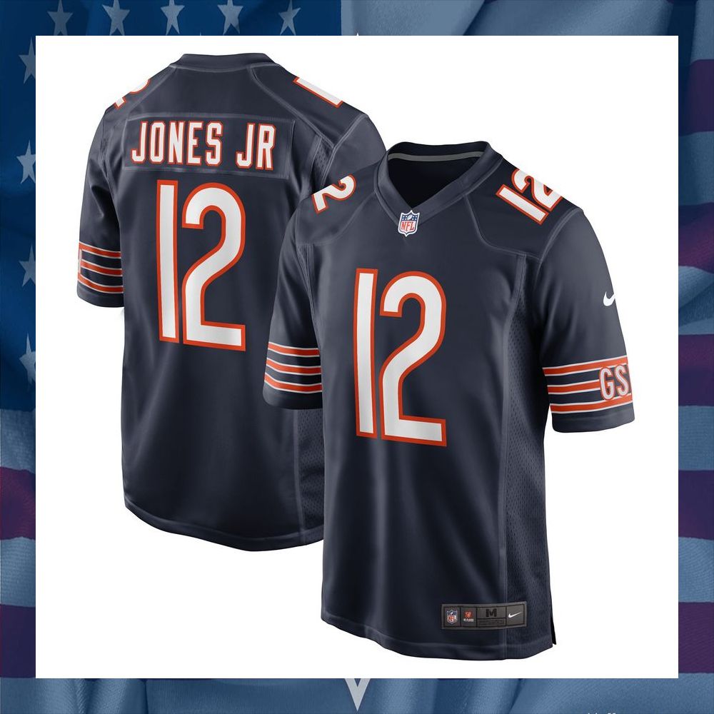 Velus Jones Jr. Chicago Bears Navy Football Jersey 5 Velus Jones Jr. Chicago Bears Navy Football Jersey word3