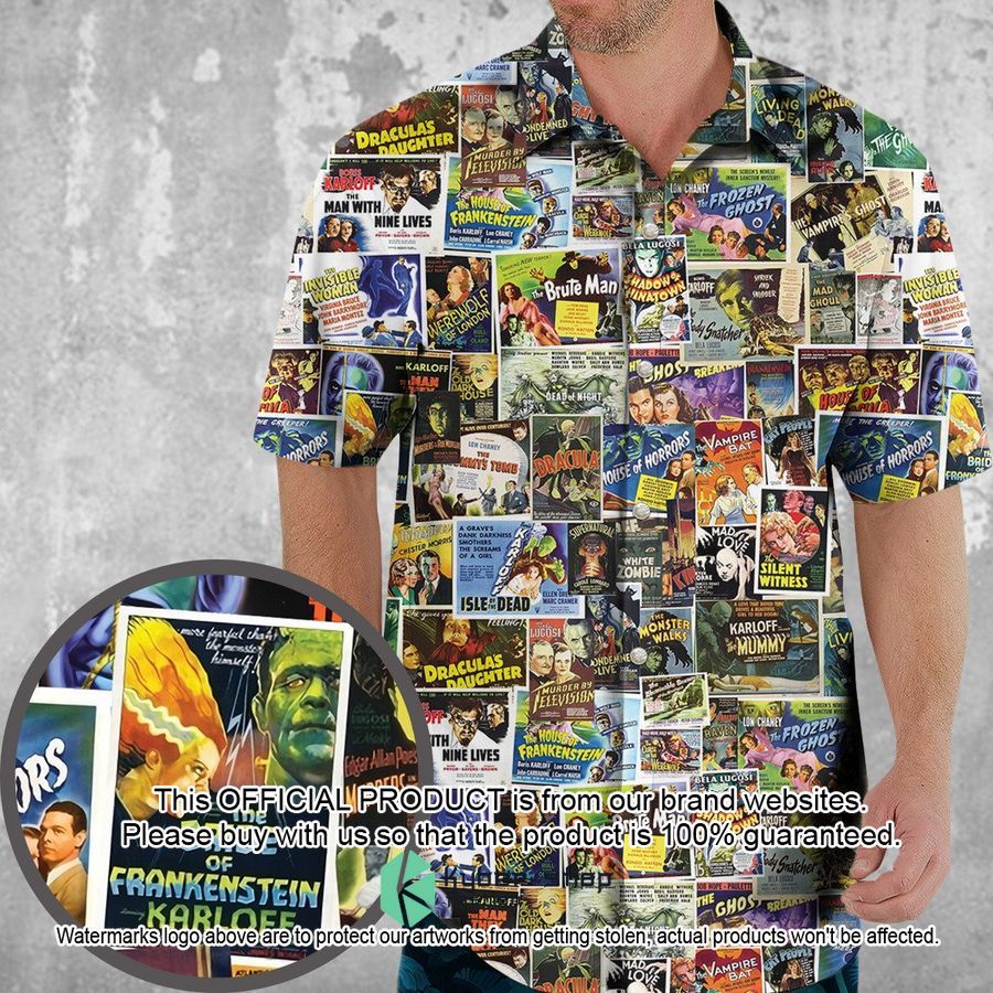 Vintage Horror Movies Hawaiian Shirt