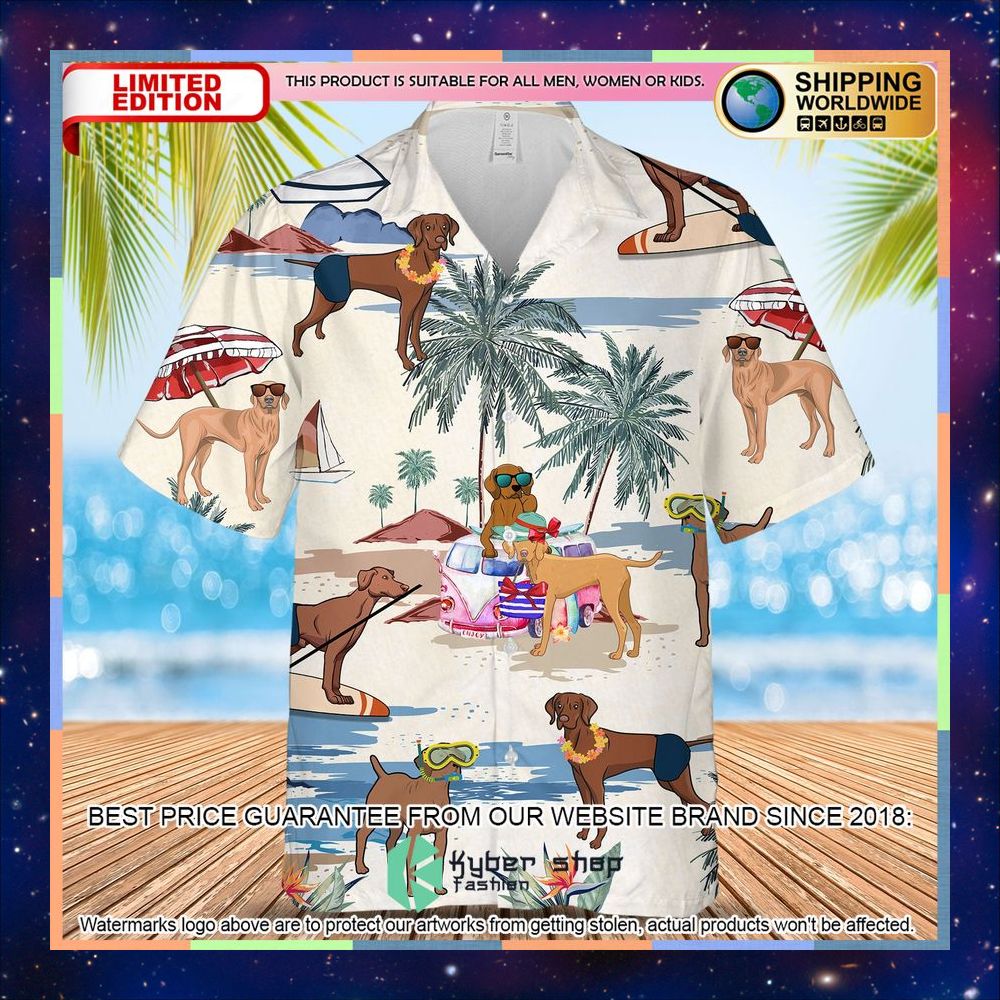 Vizsla Summer Beach Hawaiian Shirt 3 Vizsla Summer Beach Hawaiian Shirt word3