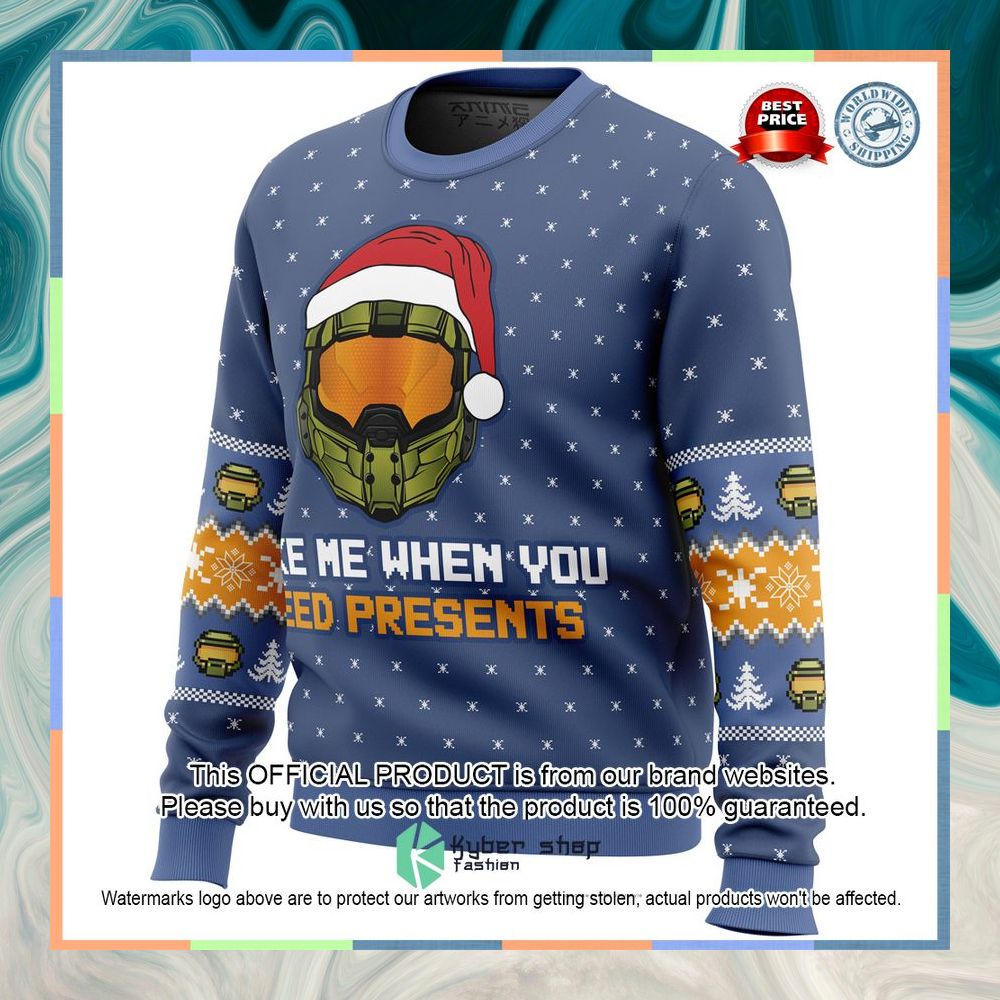 Wake Me When You Need Presents Halo Ugly Christmas Sweater 8 Wake Me When You Need Presents Halo Ugly Christmas Sweater word2