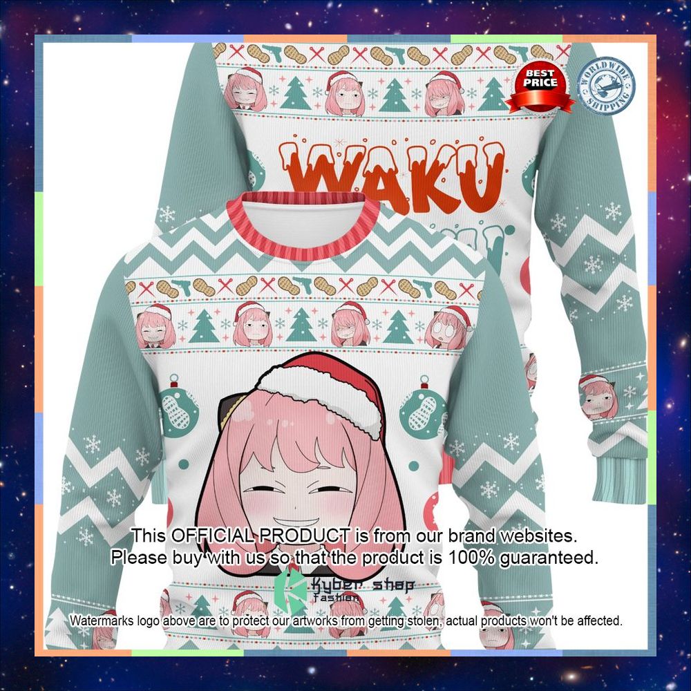 Waku Waku Christmas Ugly Sweater 10 Waku Waku Christmas Ugly Sweater word2